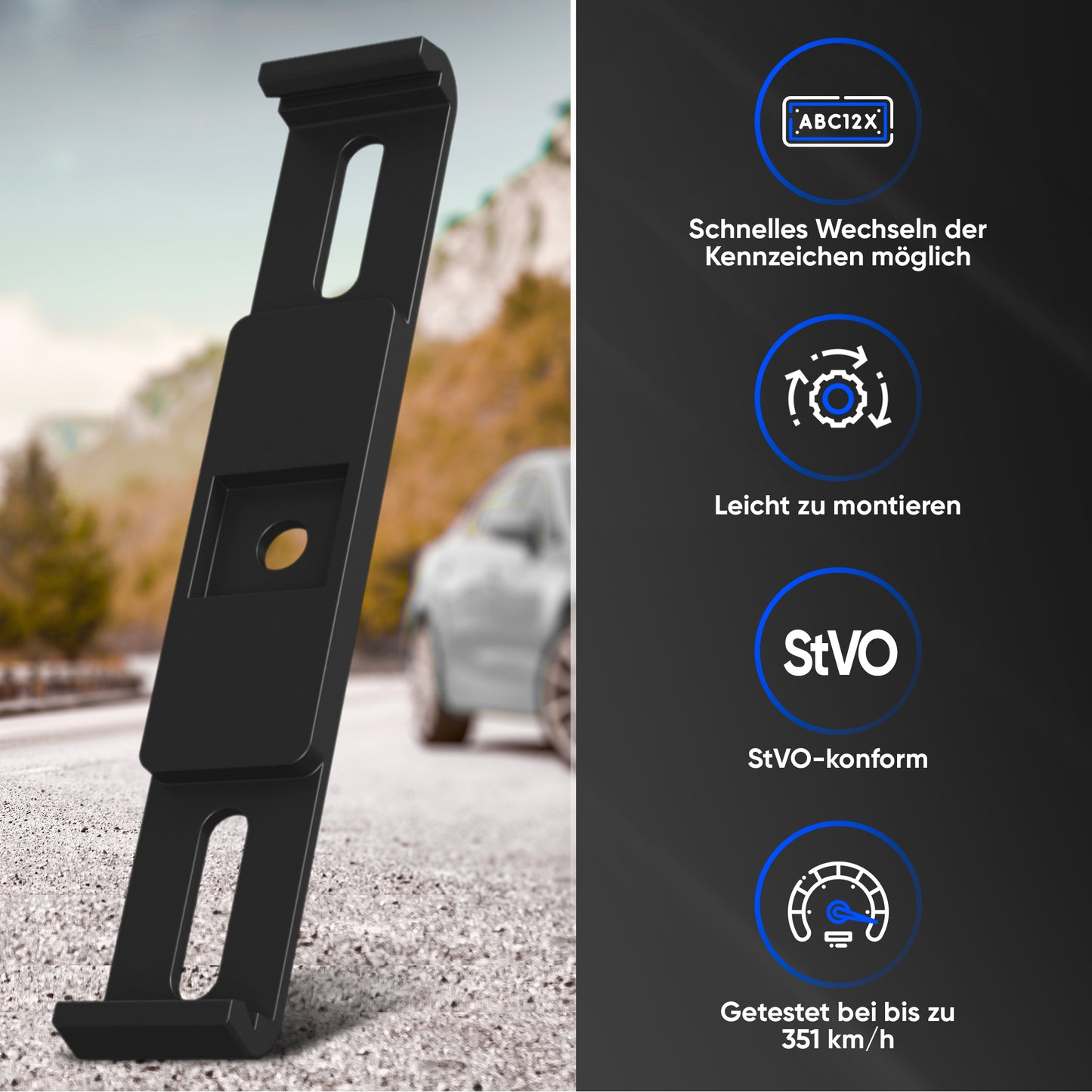 KLETTMAX® Clip Kennzeichenhalter