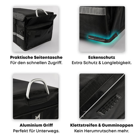 Lescars Autotasche: Anti-Rutsch-Kofferraumtasche mit Klettbefestigung  Large (Kofferraumtasche Klett)